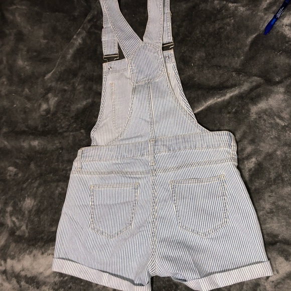 Blue Spice Overall Striped Shorts - Picture 2 of 2
